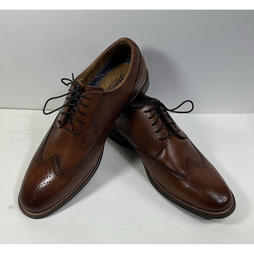 Florsheim Rucci Wingtip Oxford Shoes Mens Sz 9.5 M Congac Brown Leather New